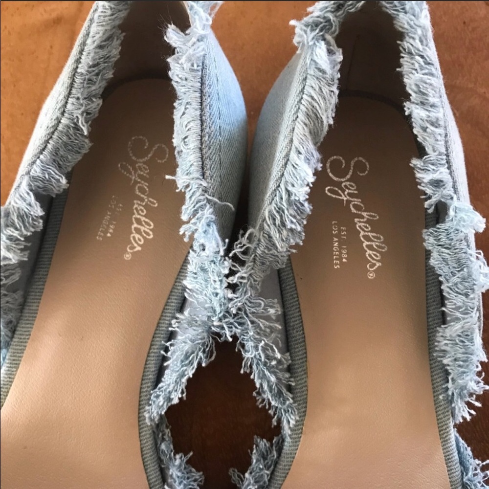 🆕NIB RARE Seychelles bow tie flats - denim flats - Picture 4 of 8